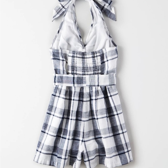 Aerie Plaid Halter Romper size small - Picture 3 of 8